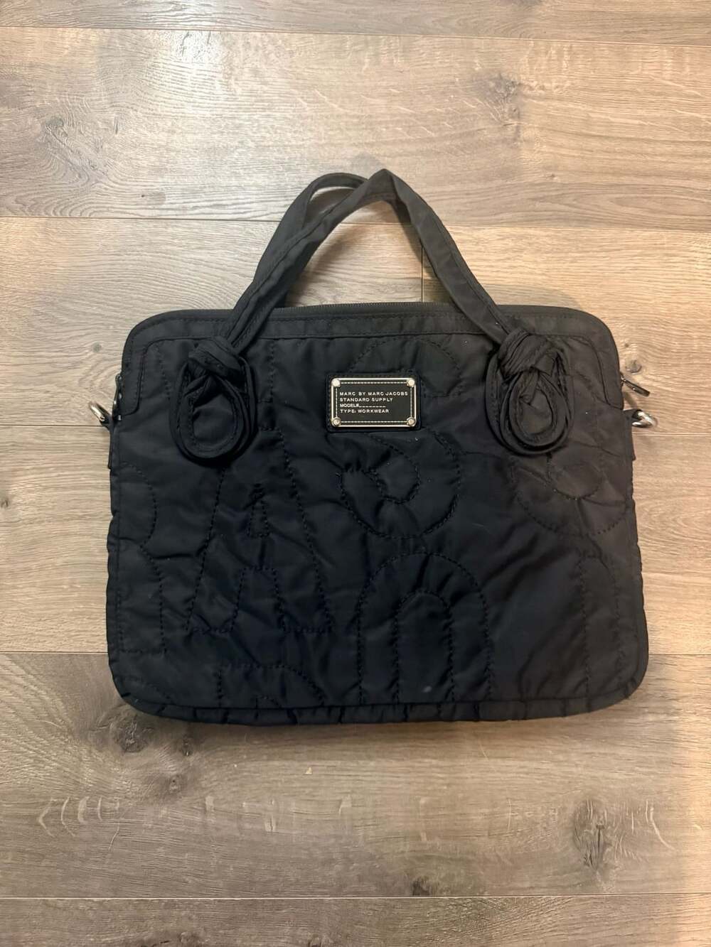 Marc By Marc Jacobs Black Quilted Laptop Bag Workwear